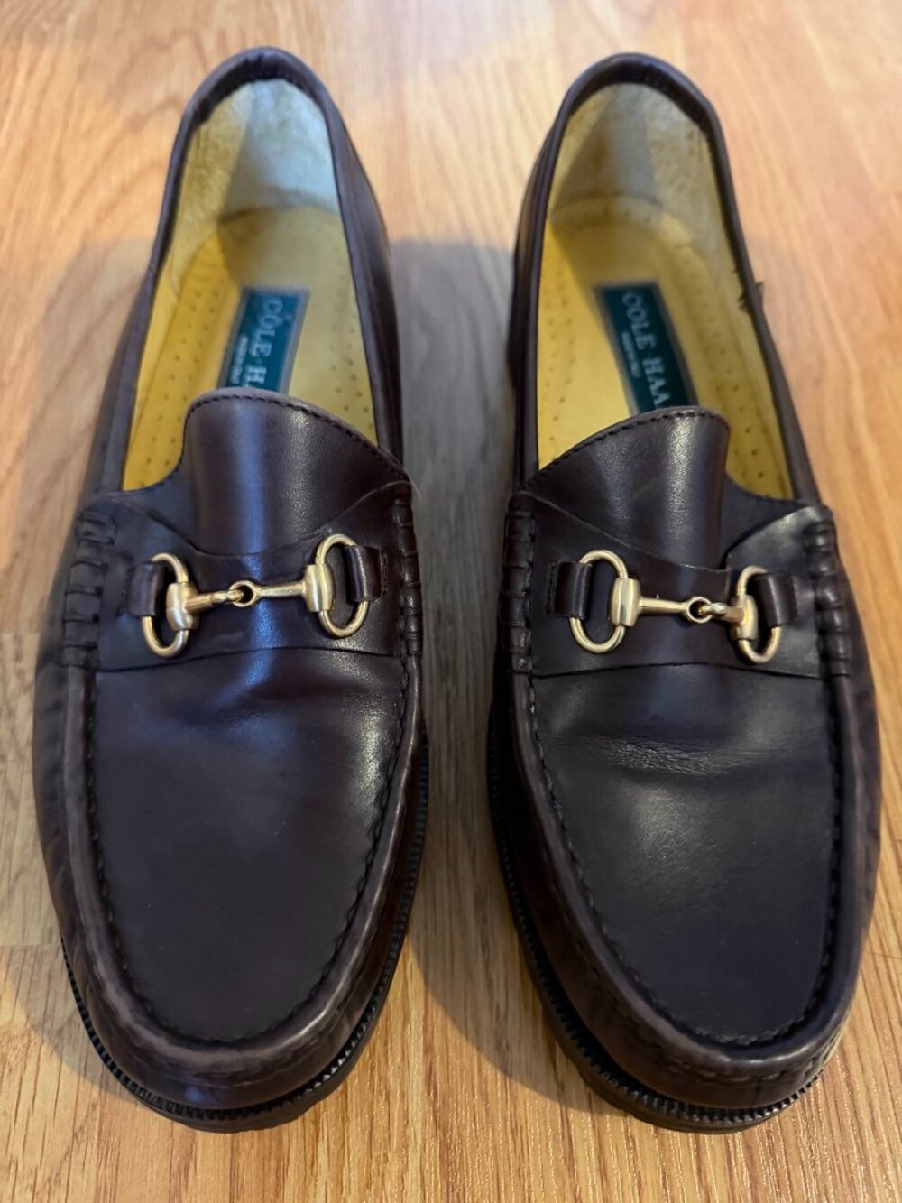 Cole Haan: Brown Loafers with horse Bit Detail: Size 8 1/2